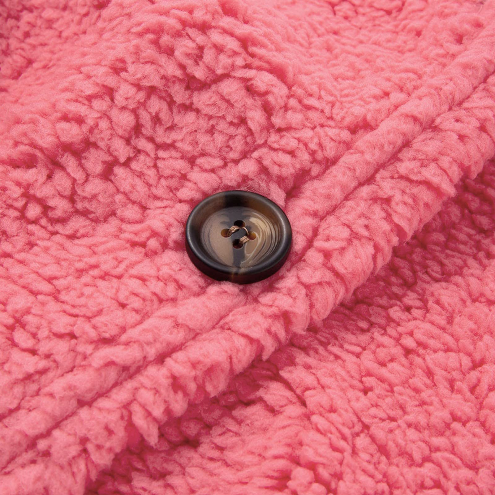 Cdiecer Fuzzy Jackets for Women Winter Sherpa Coat Autumn Winter Fleece Jacket Button Solid Color Cardigan With Pockets