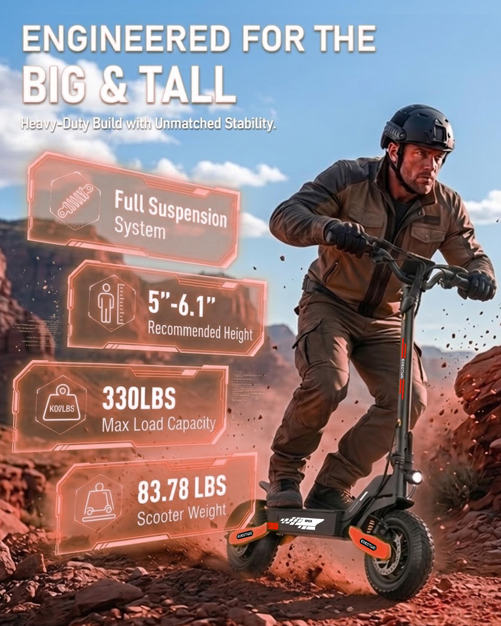 Electric Scooter for Adults,31/38 MPH 1200W/2400W Peak Motor | 11" Off-Road Tires Fast E Scooter, Up to 20/45 Miles Range, Dual Suspension, 330 lbs Max Load, Foldable