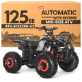 Coolster 125cc ATV for Teens & Adults, Spider Black - Gas Powered Quads with Automatic Transmission, Reverse Gear & LED Headlights, Oversized Wheels & Tires, ATV-3125XR8-U2
